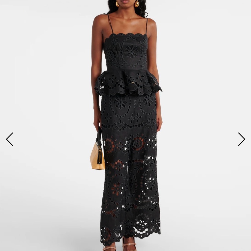 ZIMMERMANN
Pop embroidered linen wide-leg pants & top